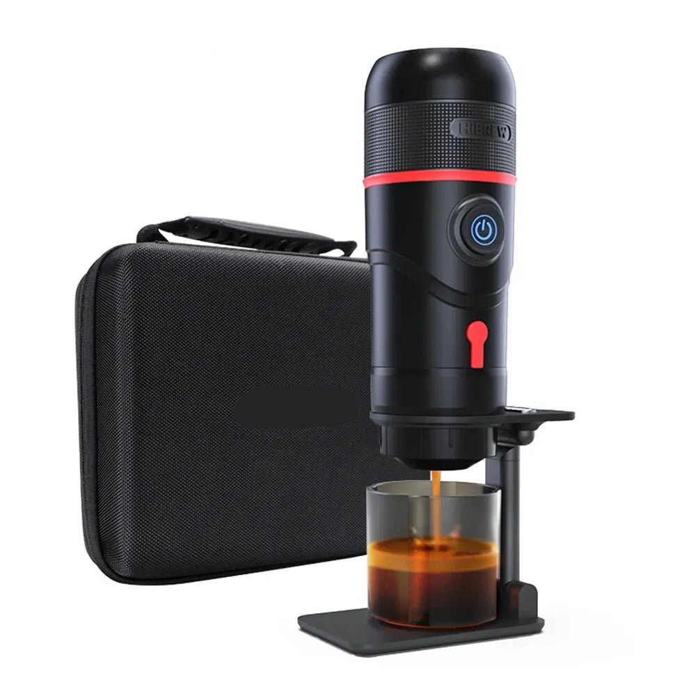 Compact 12V Espresso Maker for Car & Home Works with Nespresso, Dolce Gusto & Ground Coffee