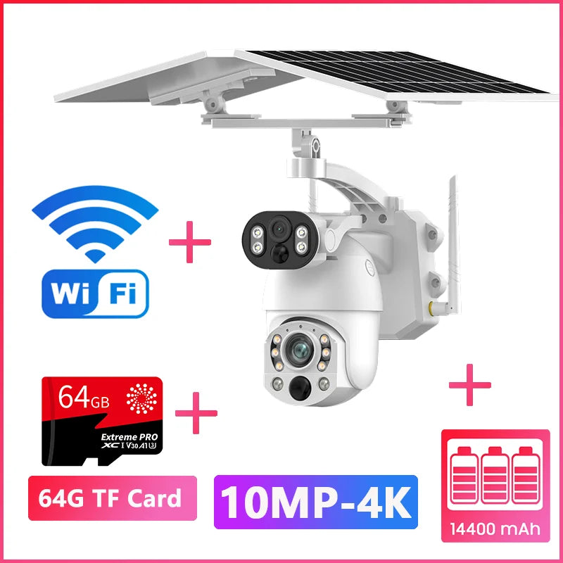 10MP Smart WiFi Camera with Solar Power and PTZ
