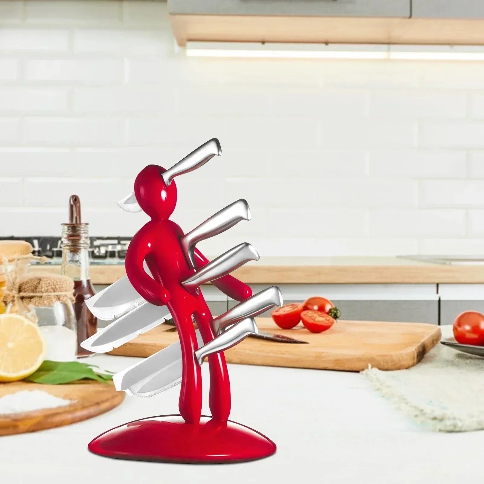 Knife Holder Rack – Unique Kitchen Cutlery Stand for 5 Knives
