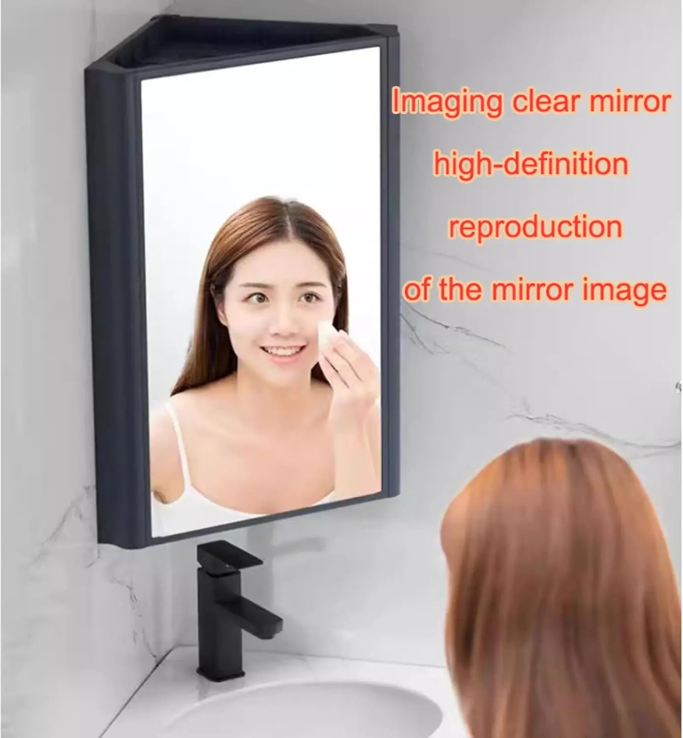 Triangular Bathroom Mirror Cabinet – Space-Saving Wall Mounted Storage, Waterproof Design