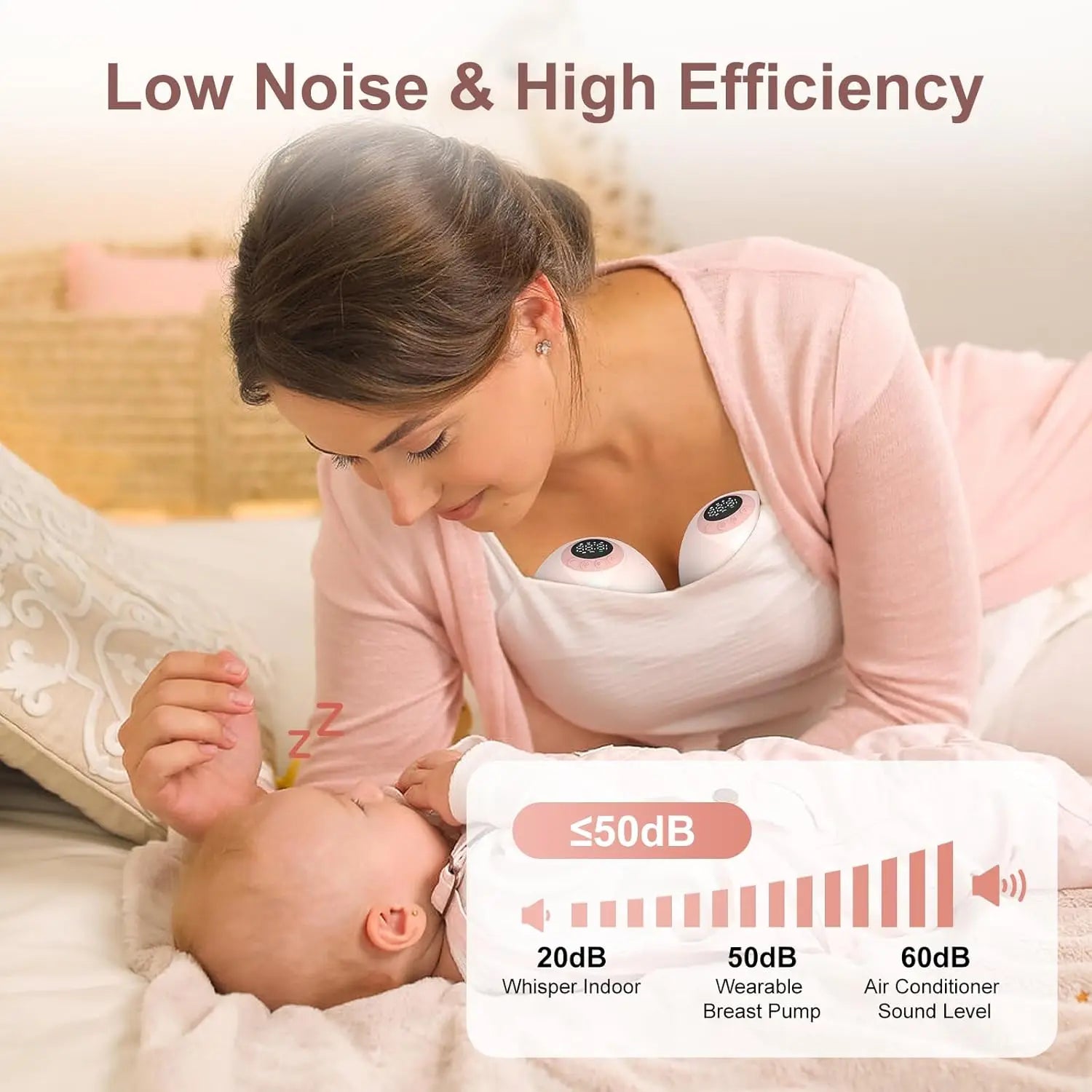 Silent Wearable Breast Pump with Smart Heating & UV Function - MY381B 2PCS Green