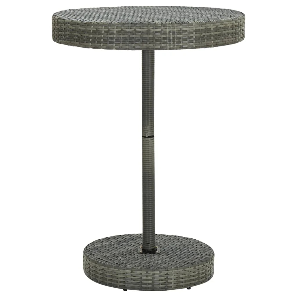 Outdoor Round Poly Rattan Garden Table 106cm – Weather-Resistant & Stylish Grey Design
