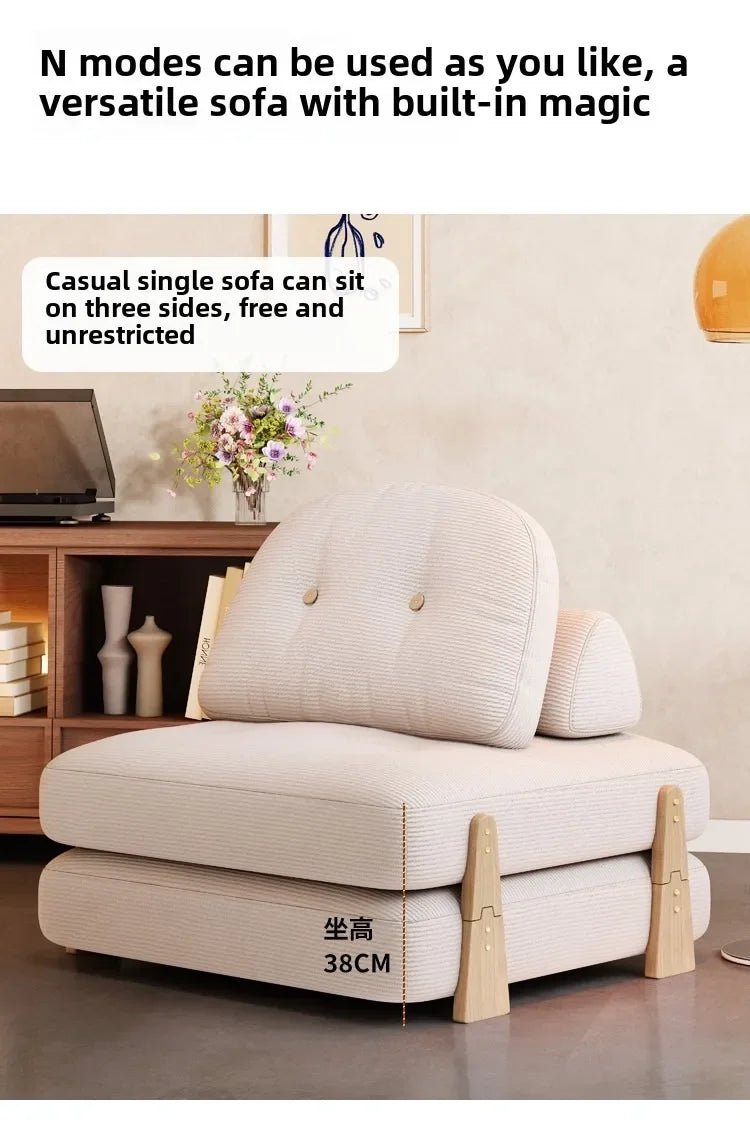 Portable Folding Sofa Bed 2-in-1 Extendable Sleeper Lounge for Small Living Rooms