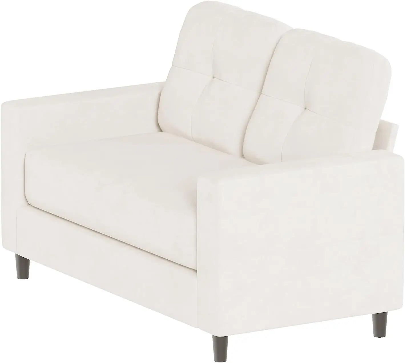 Modern 2-Seater Loveseat Sofa 132cm Tufted Back, Upholstered Small Couch for Living Room & Apartments
