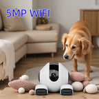 Smart Robot Pet Camera with WiFi, 5MP HD Lens, Motion Alerts & Two-Way Talk for Home Monitoring