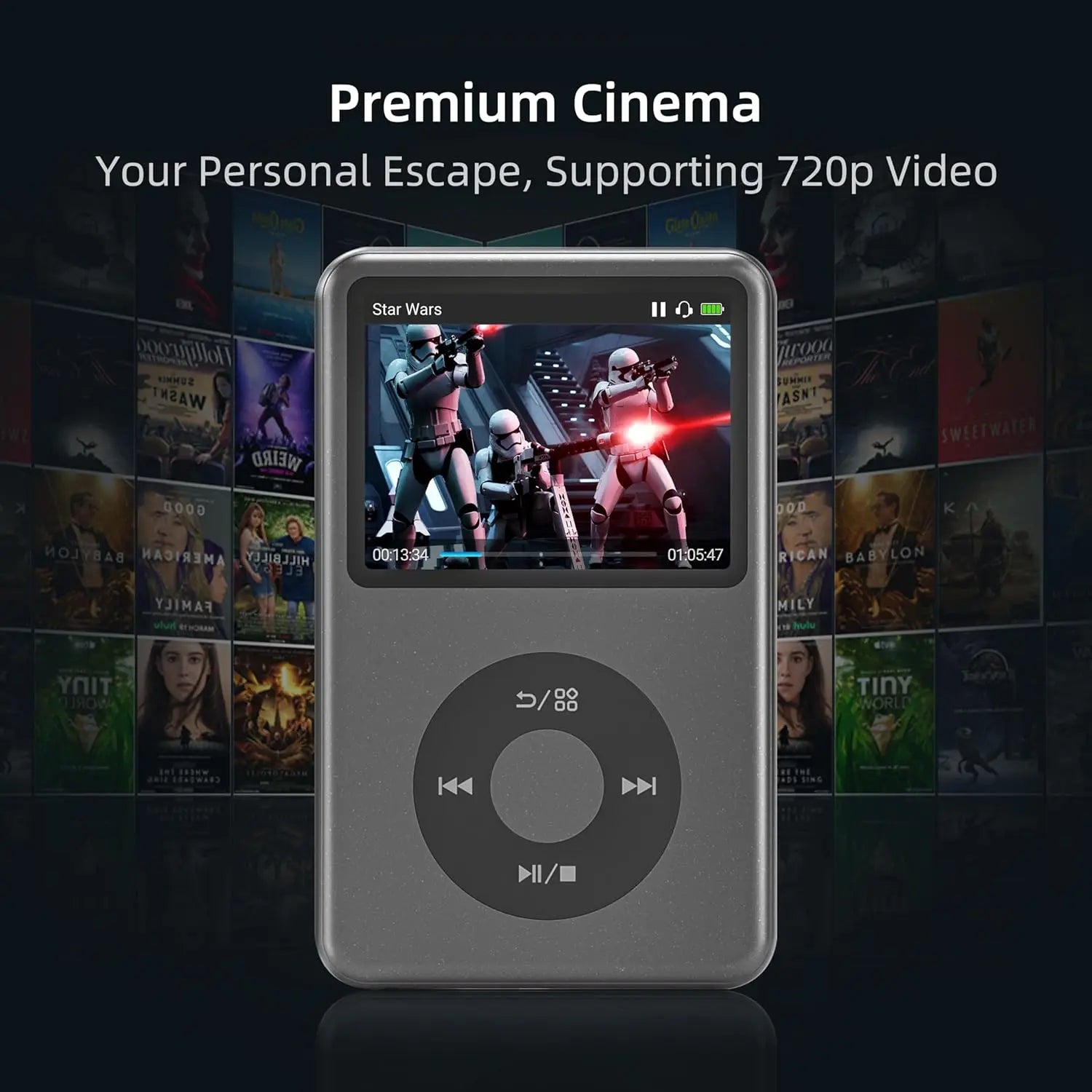 128GB MP3 Music Player with Bluetooth, HiFi Sound, FM Radio & Video Playback
