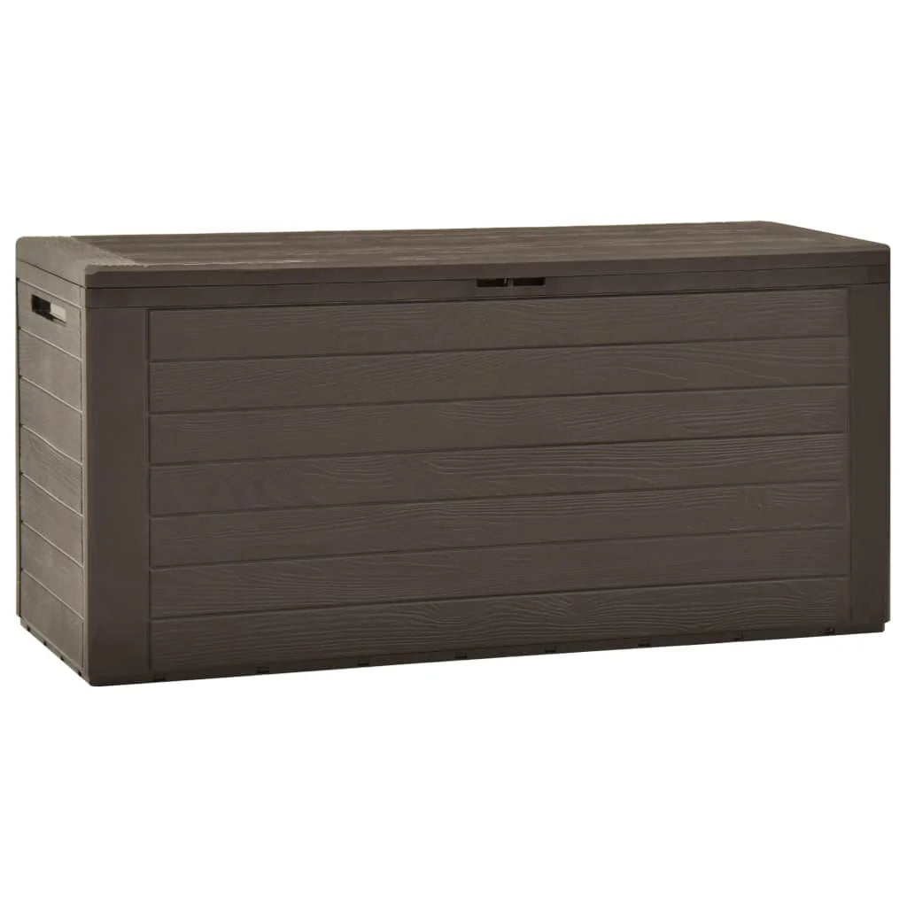 290L Outdoor Garden Storage Box – Weatherproof Poly Rattan Look, Lockable Lid