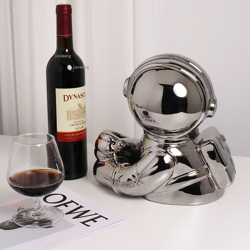 Creative Astronaut Wine Rack Space-Themed Wine Holder for Kitchen, Living Room, Bar