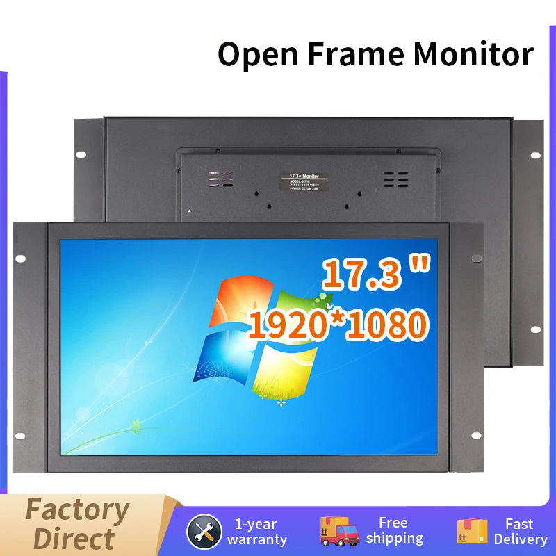 17-Inch Resistive Touch Monitor – Industrial Display with USB & HDMI Inputs