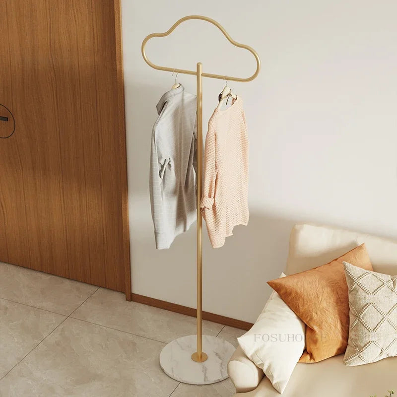 Modern Metal Coat Rack Slim Space-Saving Clothes Stand for Bedroom, Porch, or Apartment