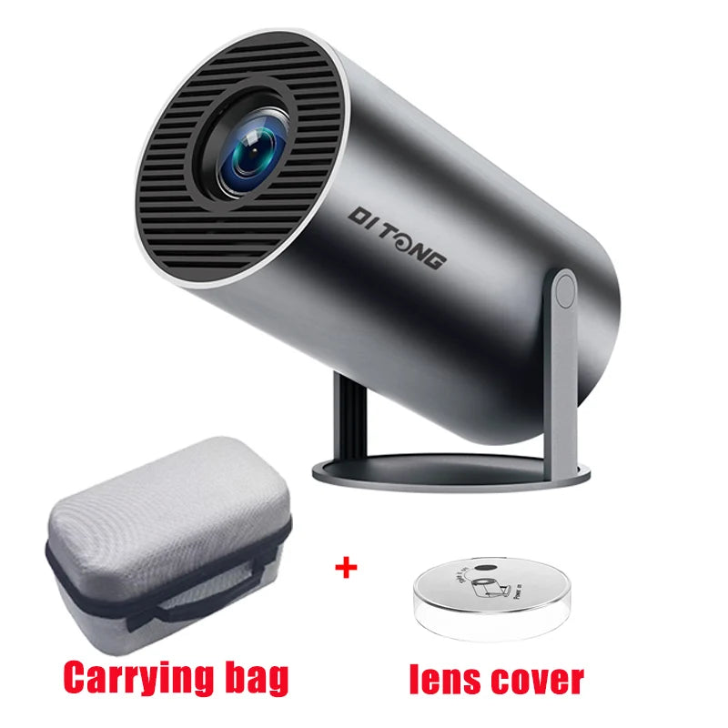 Black 4K-Support Home Projector, 1280x720P, Wi-Fi & Bluetooth, Android 11 + Carry Bag AU Plug