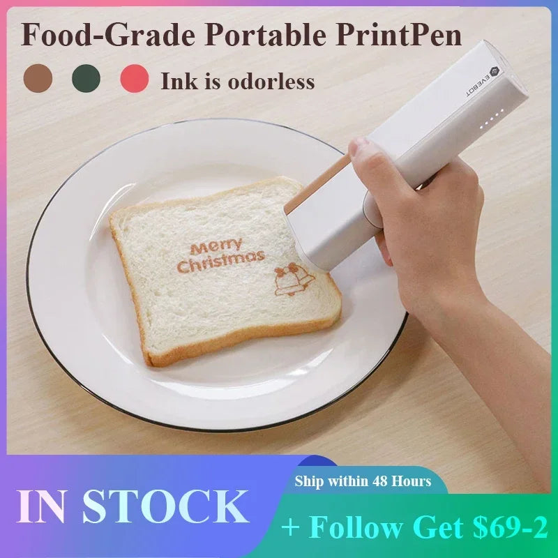 Rechargeable PrintPen for Custom Food Surface Decoration