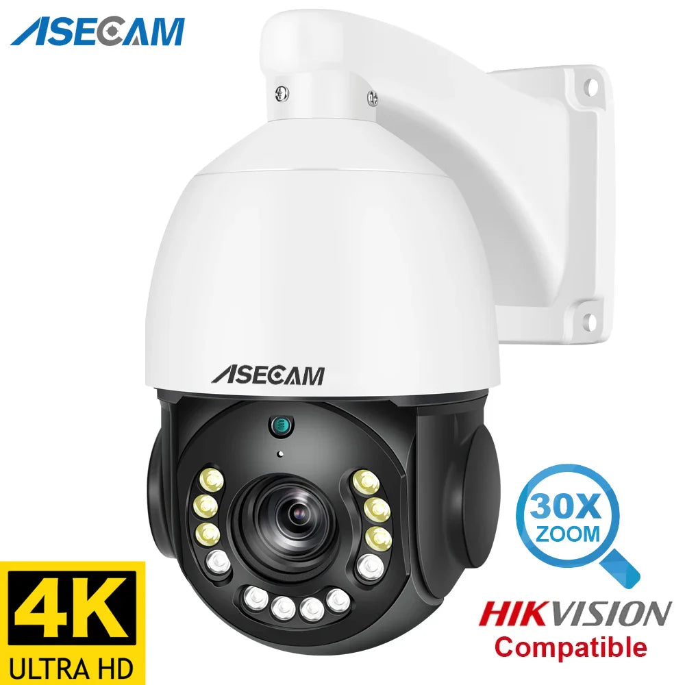 Outdoor 4K POE PTZ Camera with Smart Motion Detection 8MP 4K 128G Card