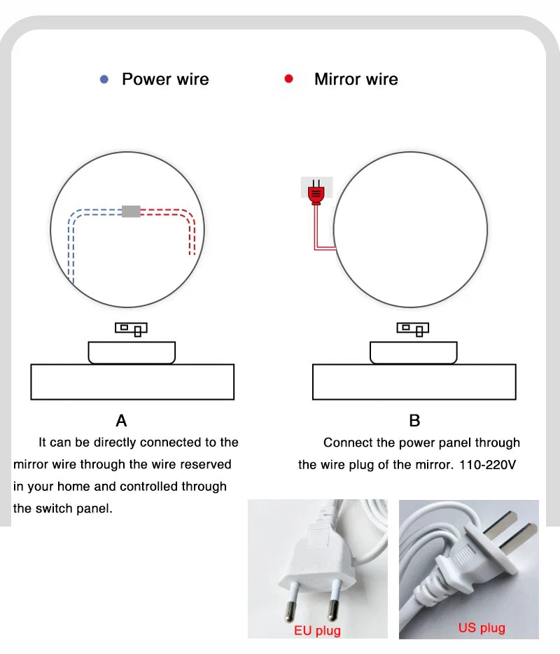60cm Smart LED Round Defogging Bathroom Mirror