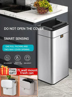 15L Smart White Trash Bin with Automatic Lid
