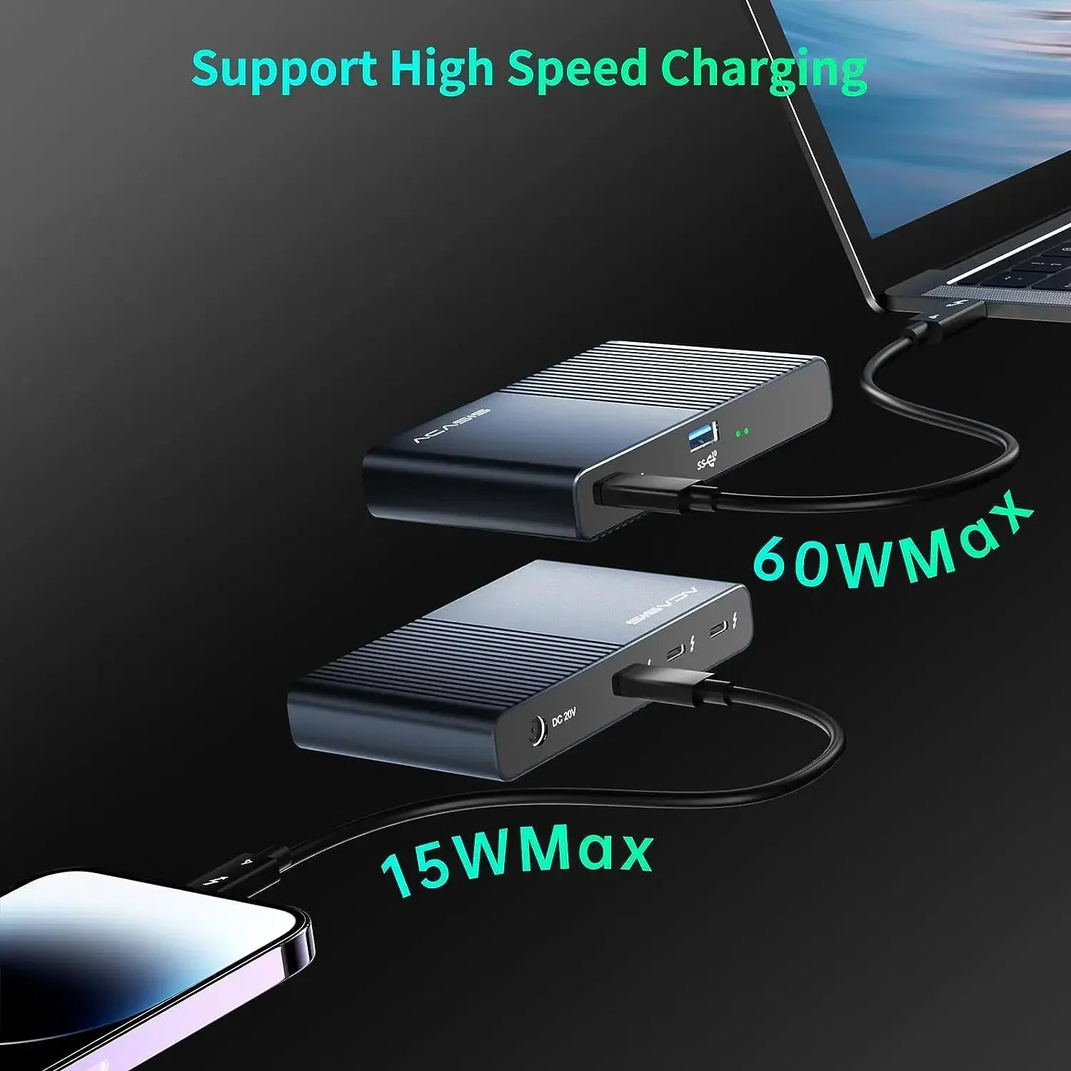 40Gbps Thunderbolt 4 Docking Station with 6 Ports