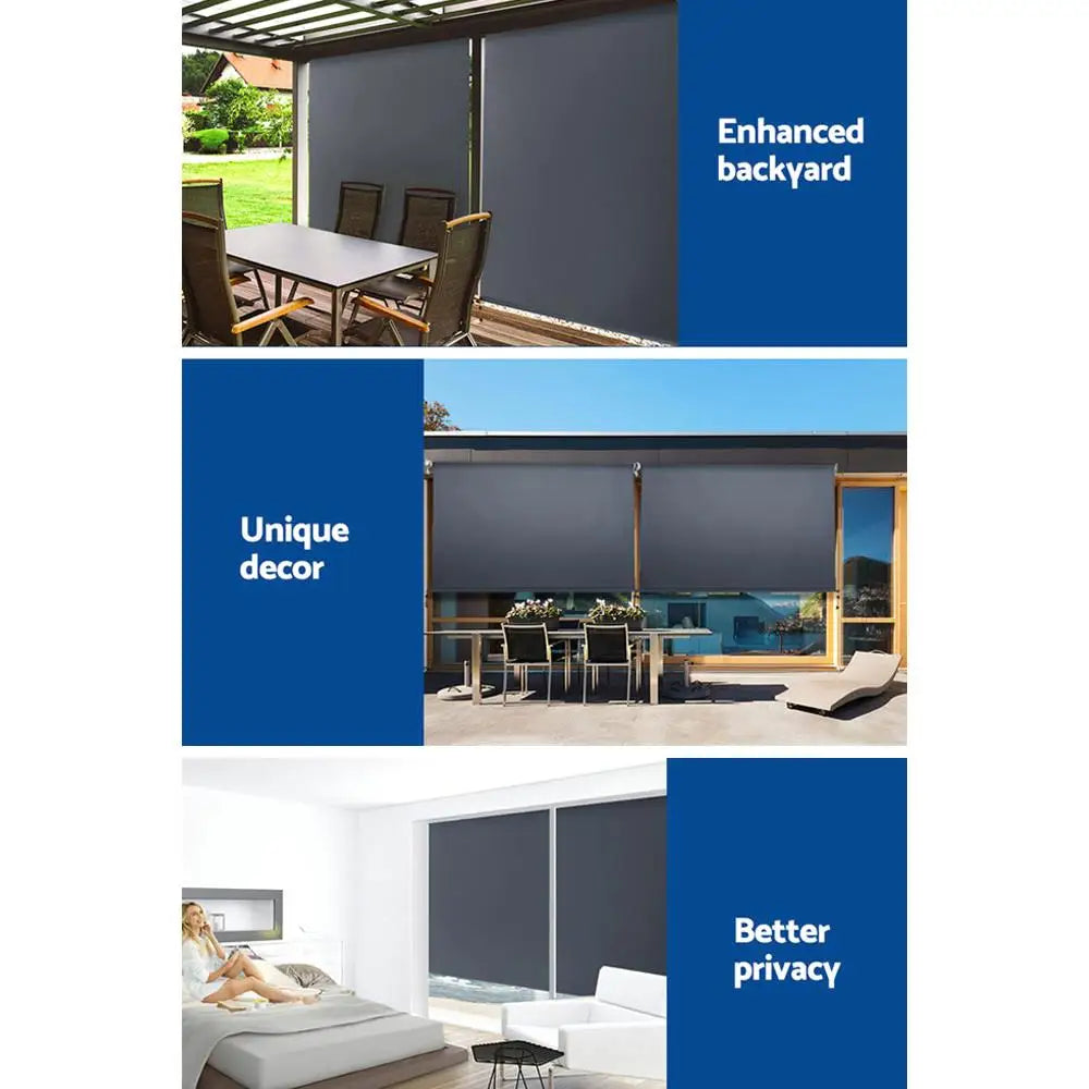 2.4x2.5m Outdoor Roll Down Blackout Awning Shade