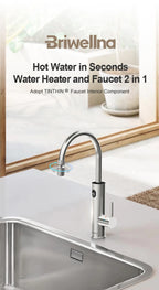 2-in-1 Stainless Steel Electric Water Tap with Instant Heating & Temperature Display