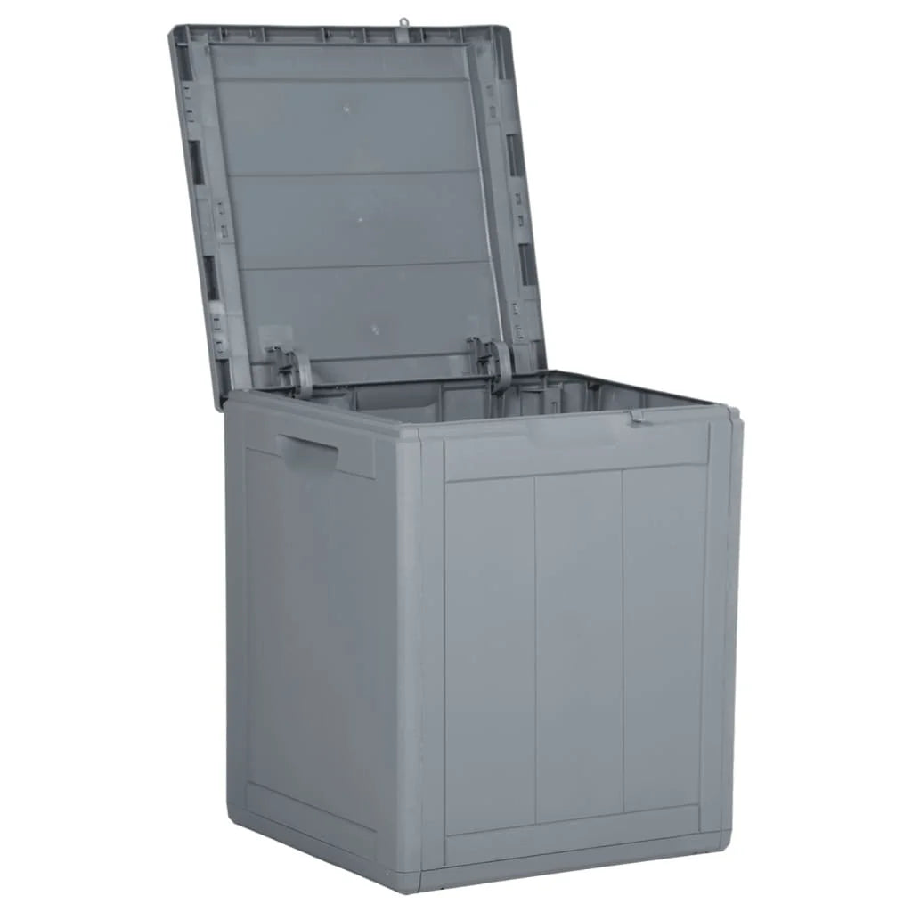 Portable 90L Outdoor Storage Chest – Rattan-Look Polypropylene, Grey Finish