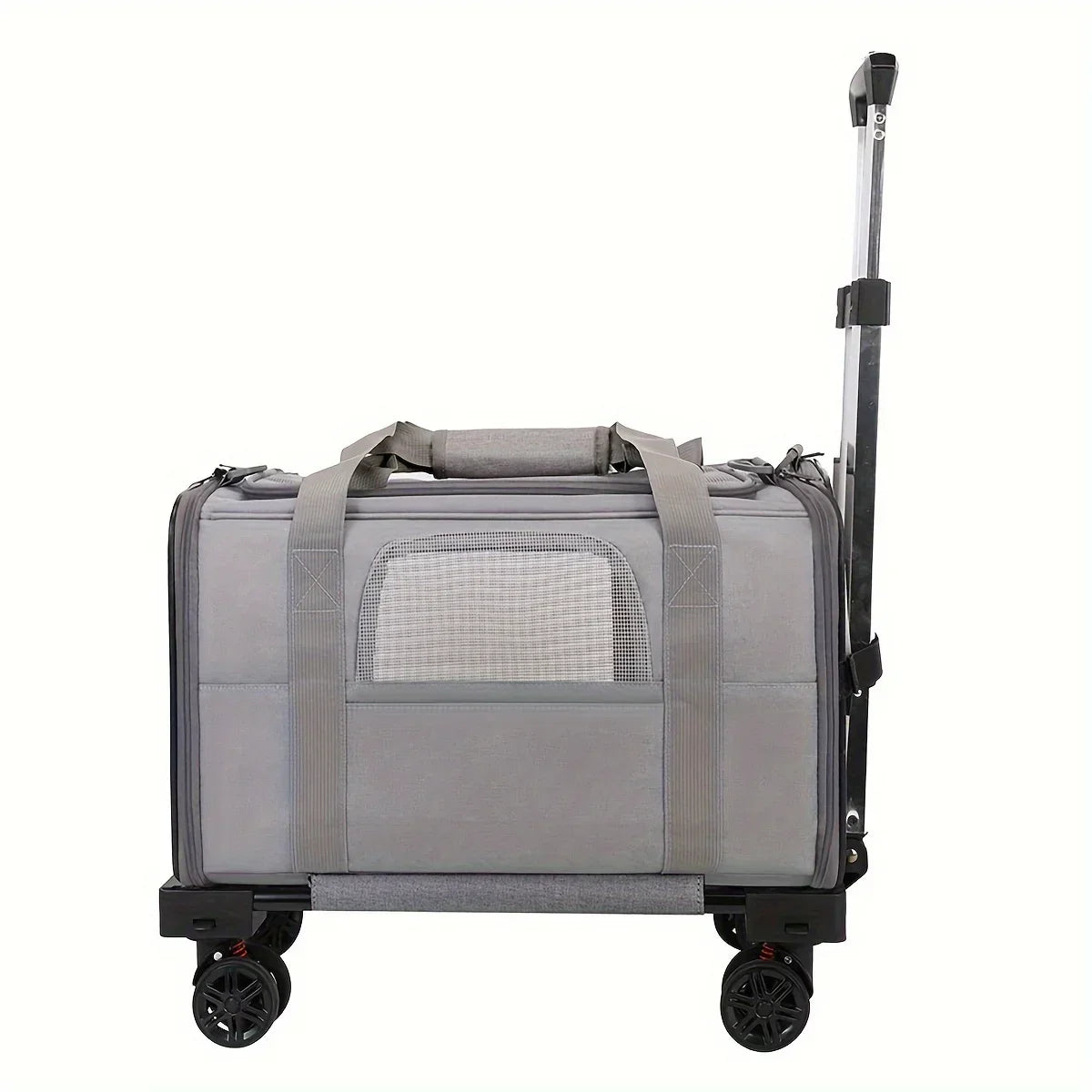 Portable Pet Carrier with Detachable Wheels Airline Approved Rolling Travel Bag for Small Cats & Dogs