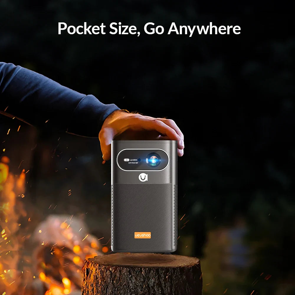 Handheld Home Theater Projector with Auto Focus & Speakers