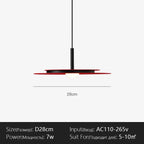 Designer Red Hanging LED Pendant Light for Dining Room