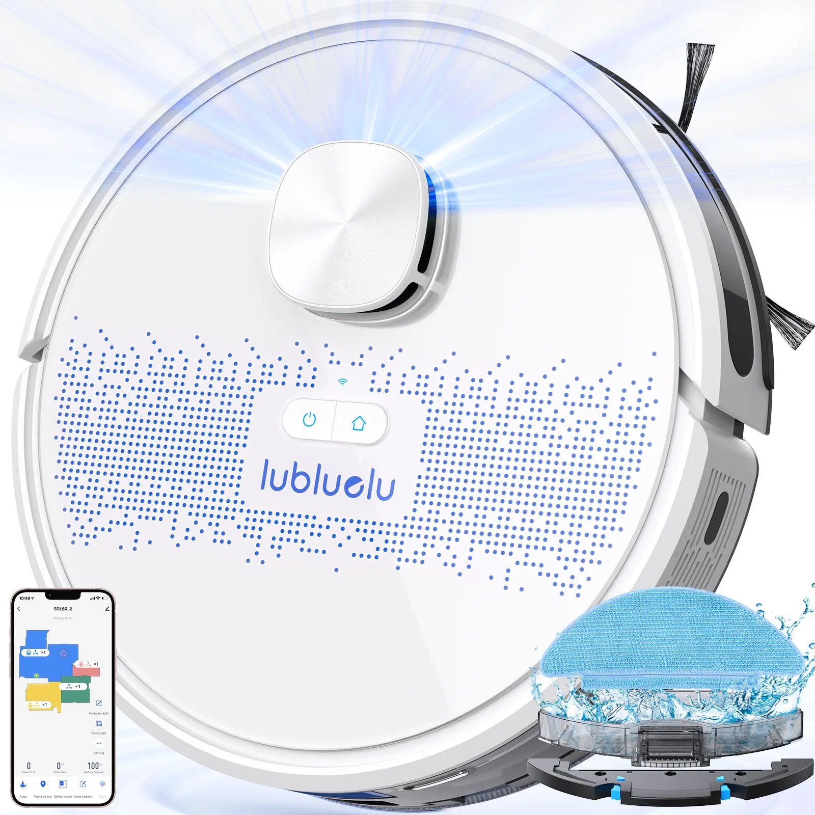 2-in-1 Robot Vacuum and Mop – 4000Pa Suction, Quiet, Multi-Zone Mapping, Smart App Control