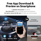 2.5K Front and Rear Dash Cam with WiFi, Dual Lens, 140° Wide Angle & Loop Recording