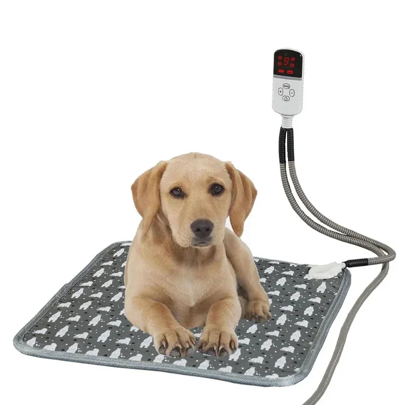 Cordless Gray Pet Heating Mat – Warm Waterproof Pad 45x45cm