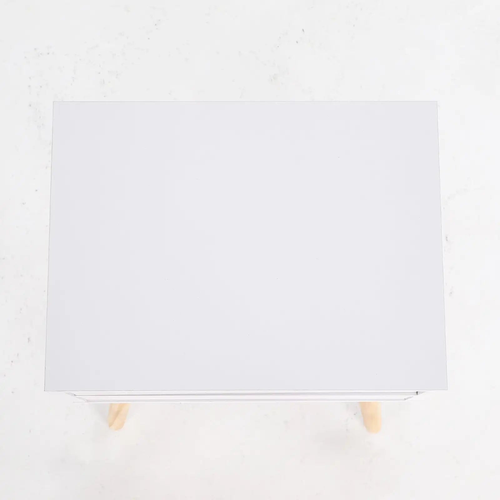 White Bedside Cabinet with 2 Drawers and Pine Legs – Compact Storage for Bedroom or Lounge