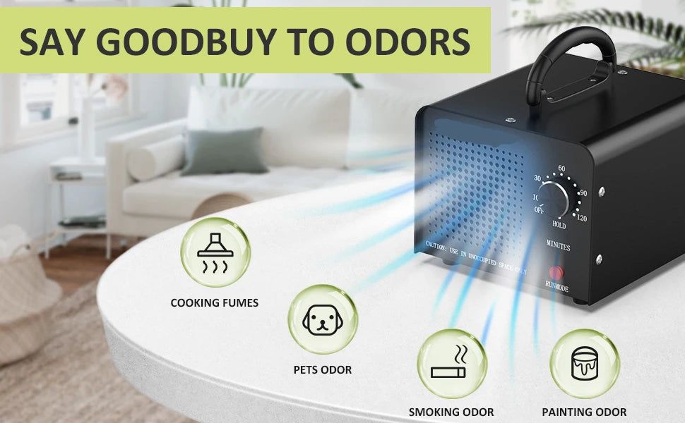 Mini Ozone Air Purifier 60000mg for Indoor Rooms & Office Use