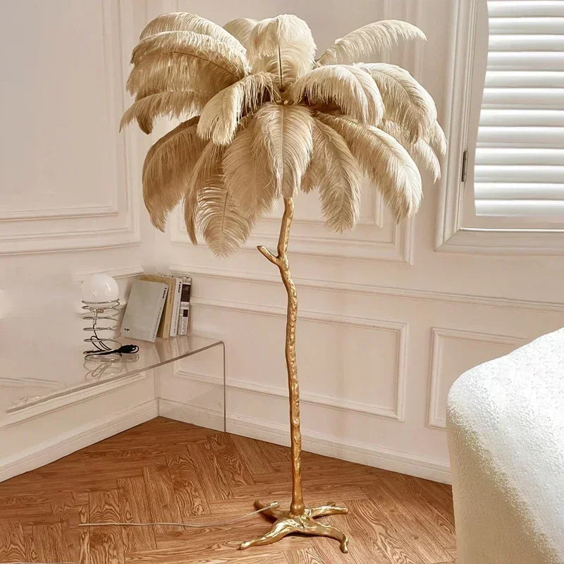 Modern Resin Feather Floor Lamp for Living Room