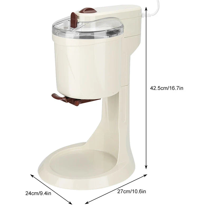 1L Electric Ice Cream Maker with 4D Mixing Blades
