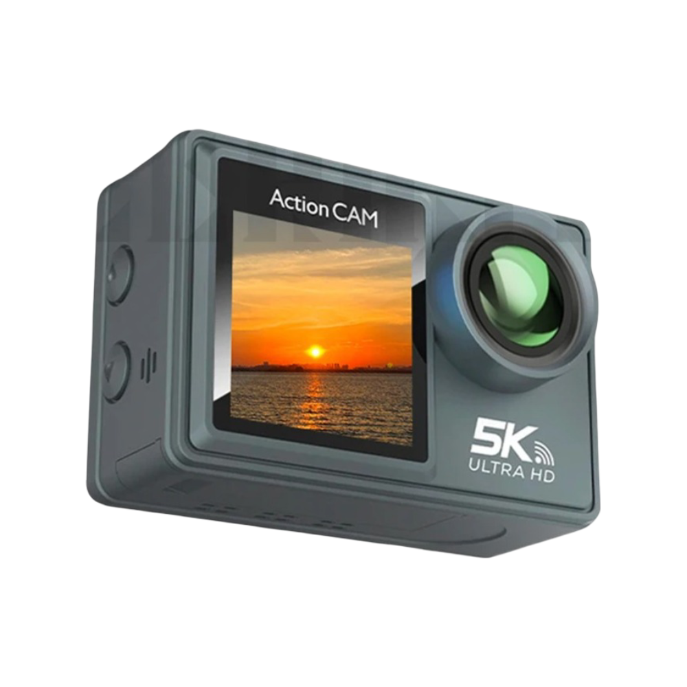 5K Action Camera with Dual Screen, Waterproof 30m & Remote AT-M40R -A 64GB