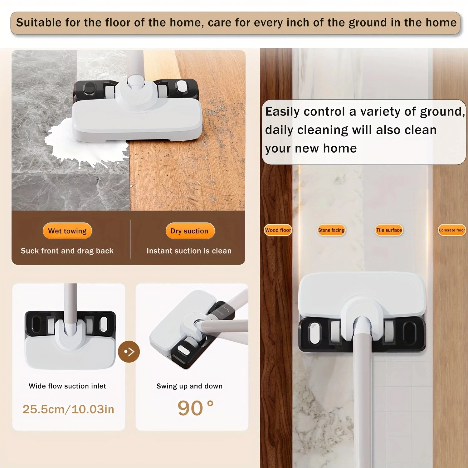 2-in-1 Cordless Vacuum Cleaner with Rotating Brush, HEPA Filtration, 30-Min Runtime