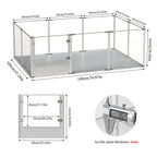 10-Panel Clear Acrylic Dog Playpen with Waterproof Pad