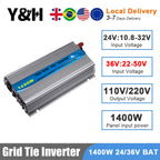 1400W MPPT Grid Tie Inverter, 24V/36V to 110V/220V Pure Sine Wave GTI-1000W