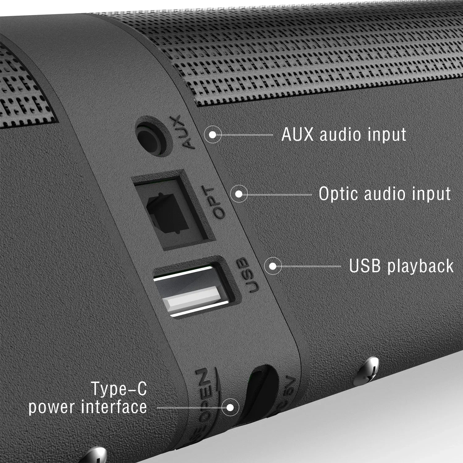 120W Bluetooth Soundbar with Detachable Speakers AUX, Optical, FM, Hi-Res Audio – BS-56 with Box