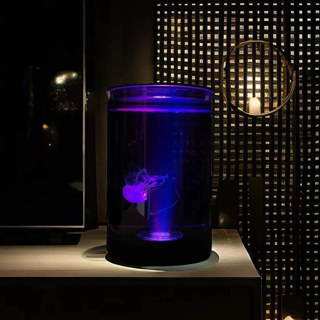 Mini 2.8L Desktop Aquarium LED USB-Powered Fish Tank for Home and Workspace