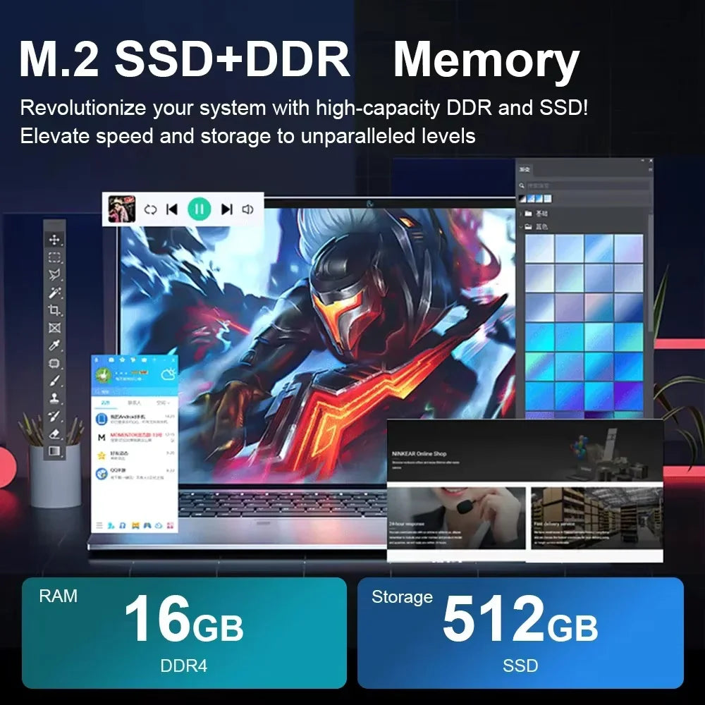 15.6" Windows 11 Pro Laptop with 16GB RAM, 256GB SSD & Full HD IPS Display