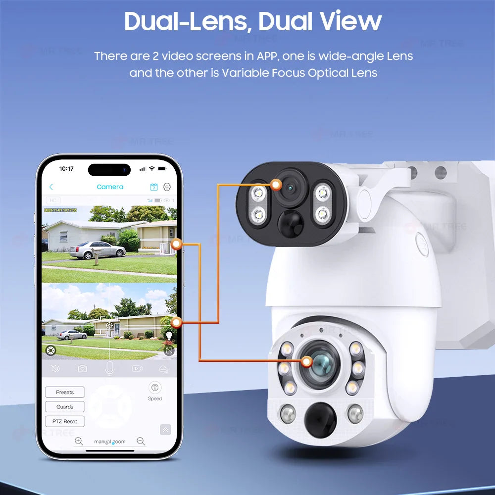 Dual Lens 10MP Outdoor Solar PTZ Camera