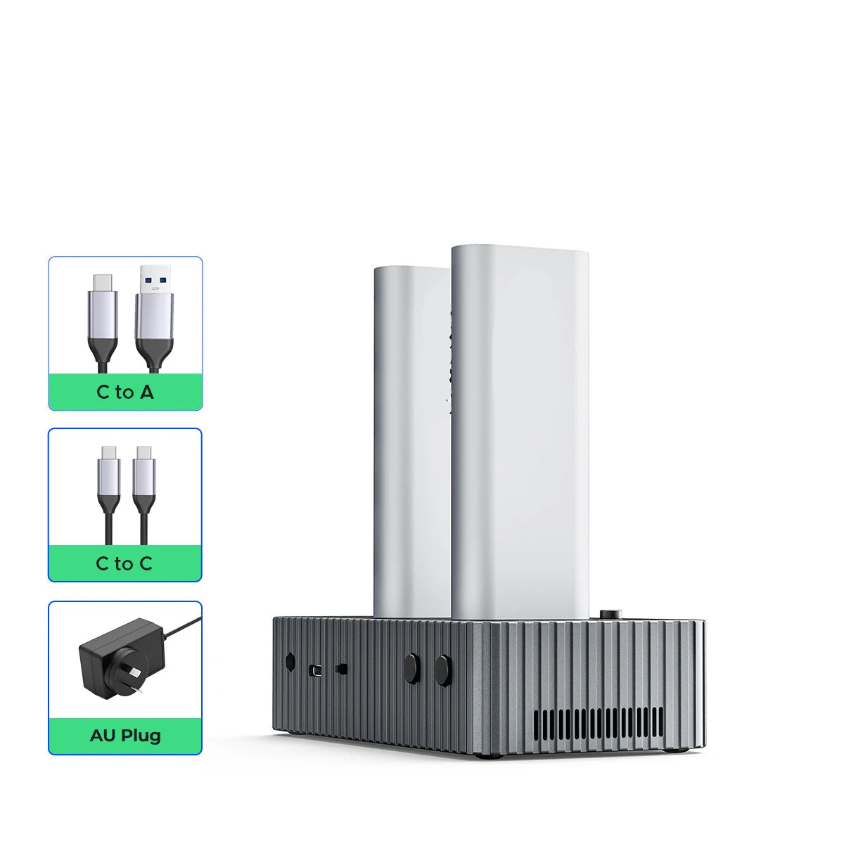 2-Bay M.2 NVMe SSD Clone Docking Station with 40Gbps Speed