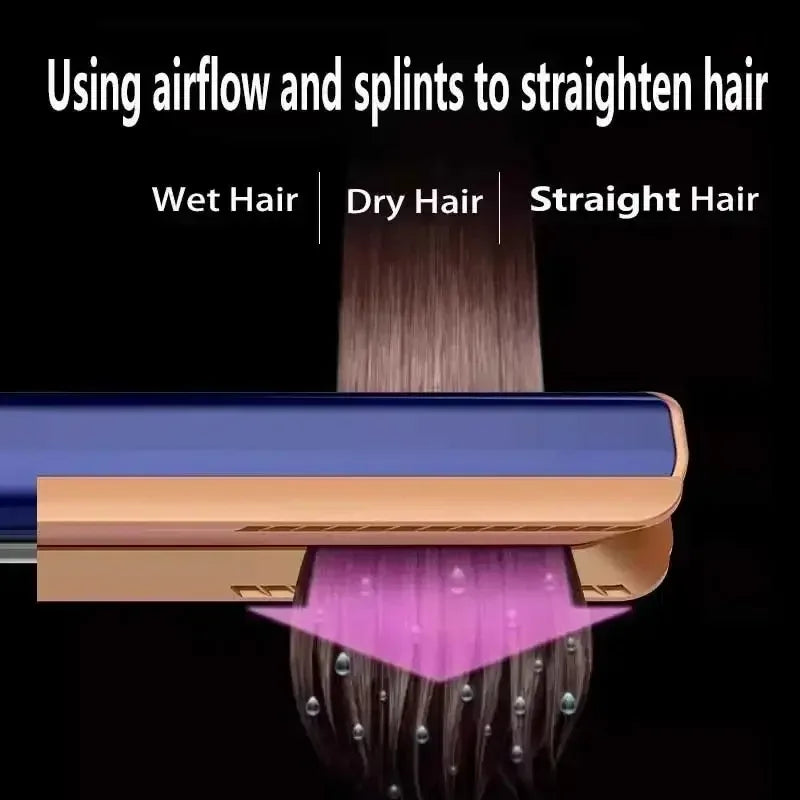 2-in-1 Hair Straightener & Dryer with Negative Ion Heating and LED Display – 1200W