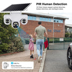 Outdoor 15MP 4G Solar Security Camera Triple Lens, 360° PTZ, Waterproof, Remote Viewing