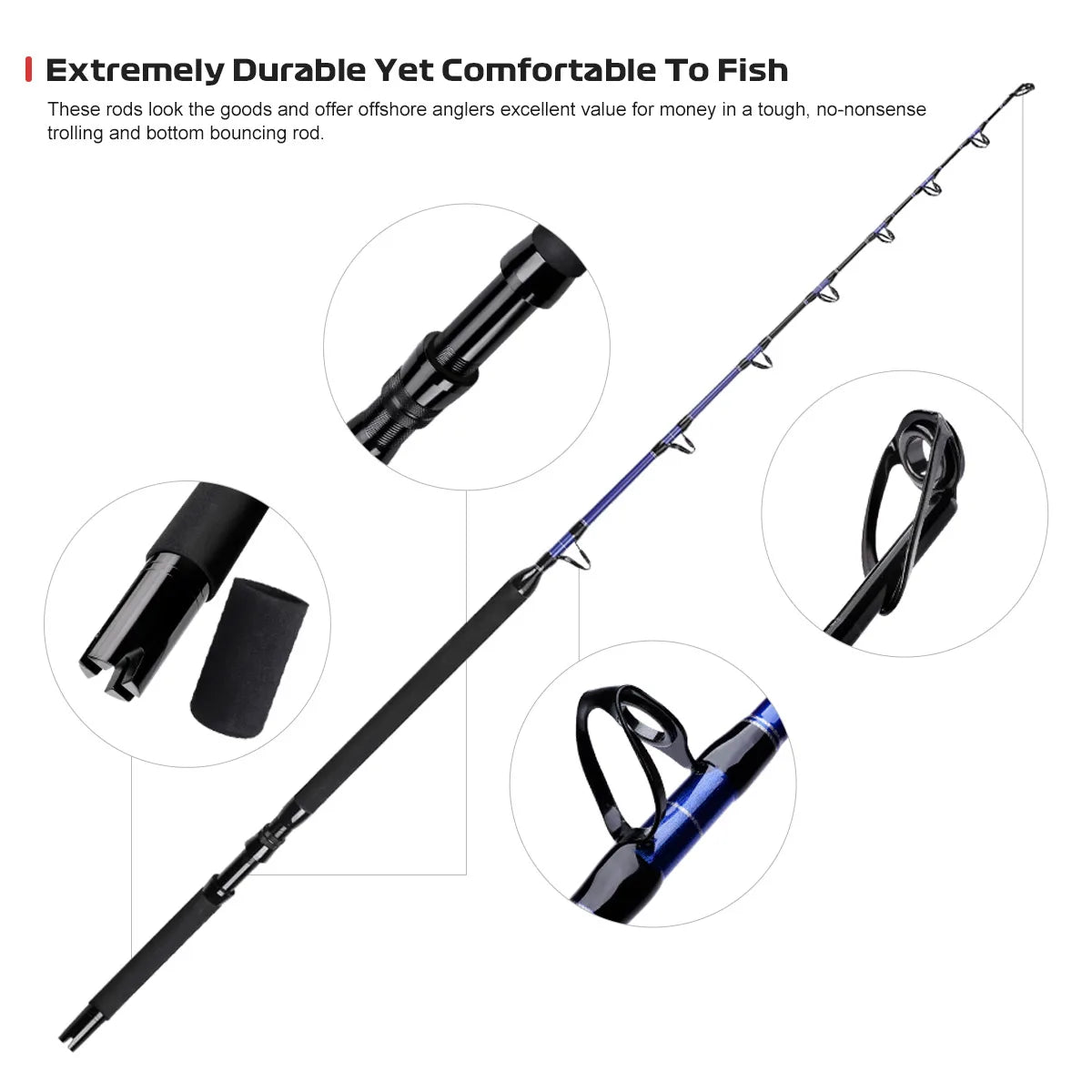 1.66m Ocean Trolling Rod for Tuna and Sharks