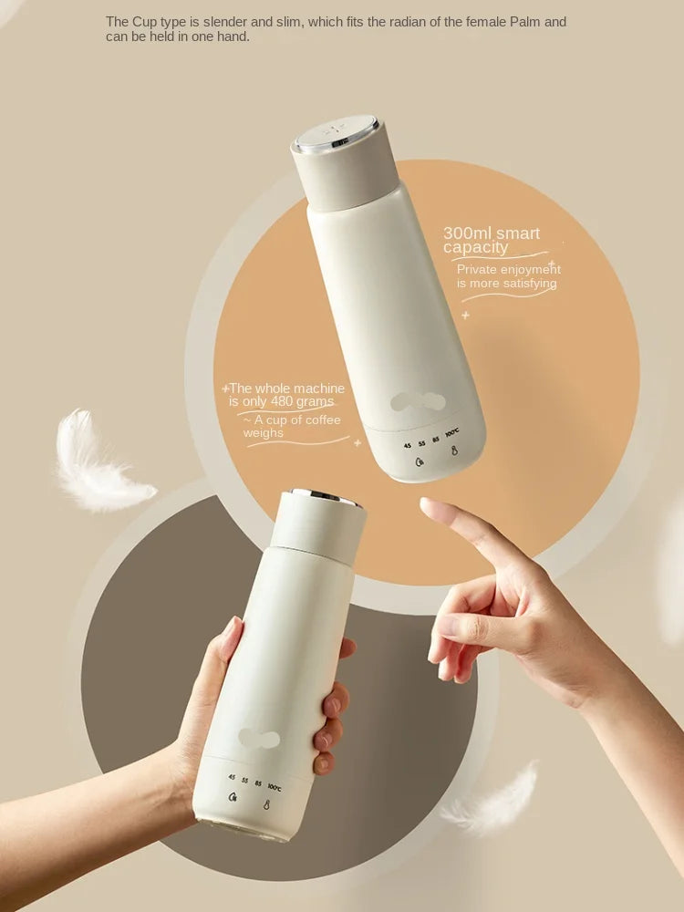 Mini Cordless Water Boiler Cup for Travel Double Layer Vacuum 220V 300W