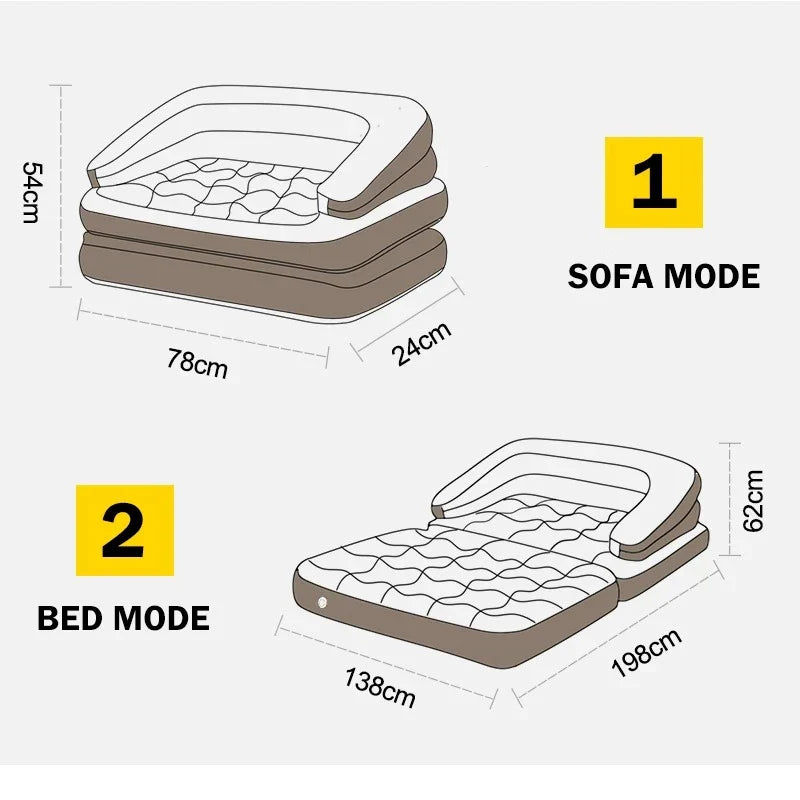 Multifunctional Inflatable Lounge Chair Bed for Outdoor & Home