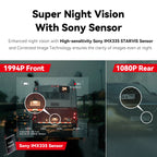 2.7K Dual Dash Cam with GPS, Wi-Fi & 24H Parking