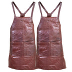 2-Pack Leather Aprons with Pockets