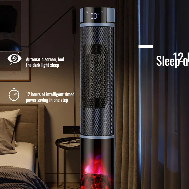 800W Vertical Electric Heating Unit Smart Voice-Controlled Warmer for Home Use